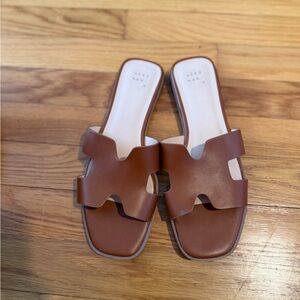 a new day Tan Slide Sandals